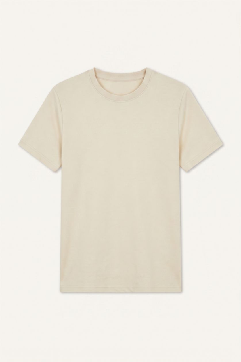 MAN Ecru Regular Fit Short Sleeve T-Shirt