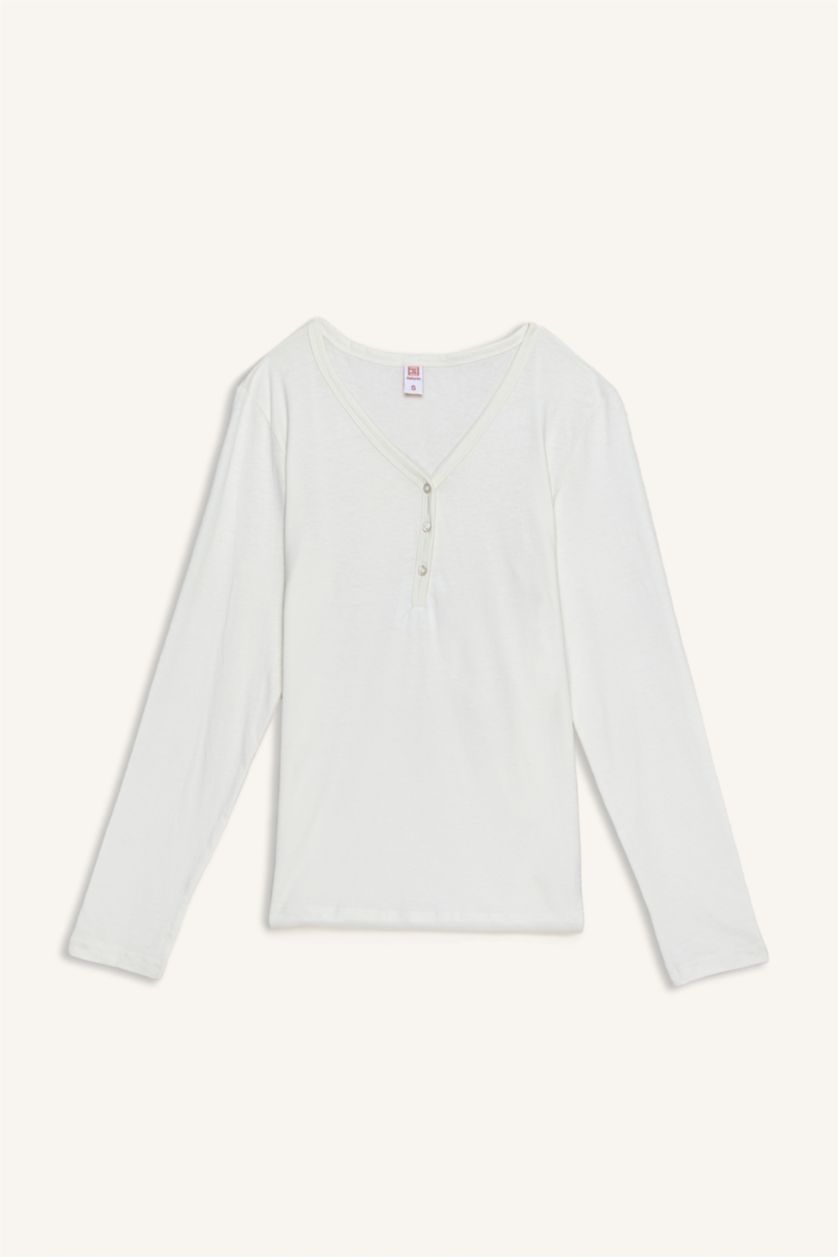 WOMAN NAVY Regular Fit Long Sleeve 2 Pieces Pyjama Set