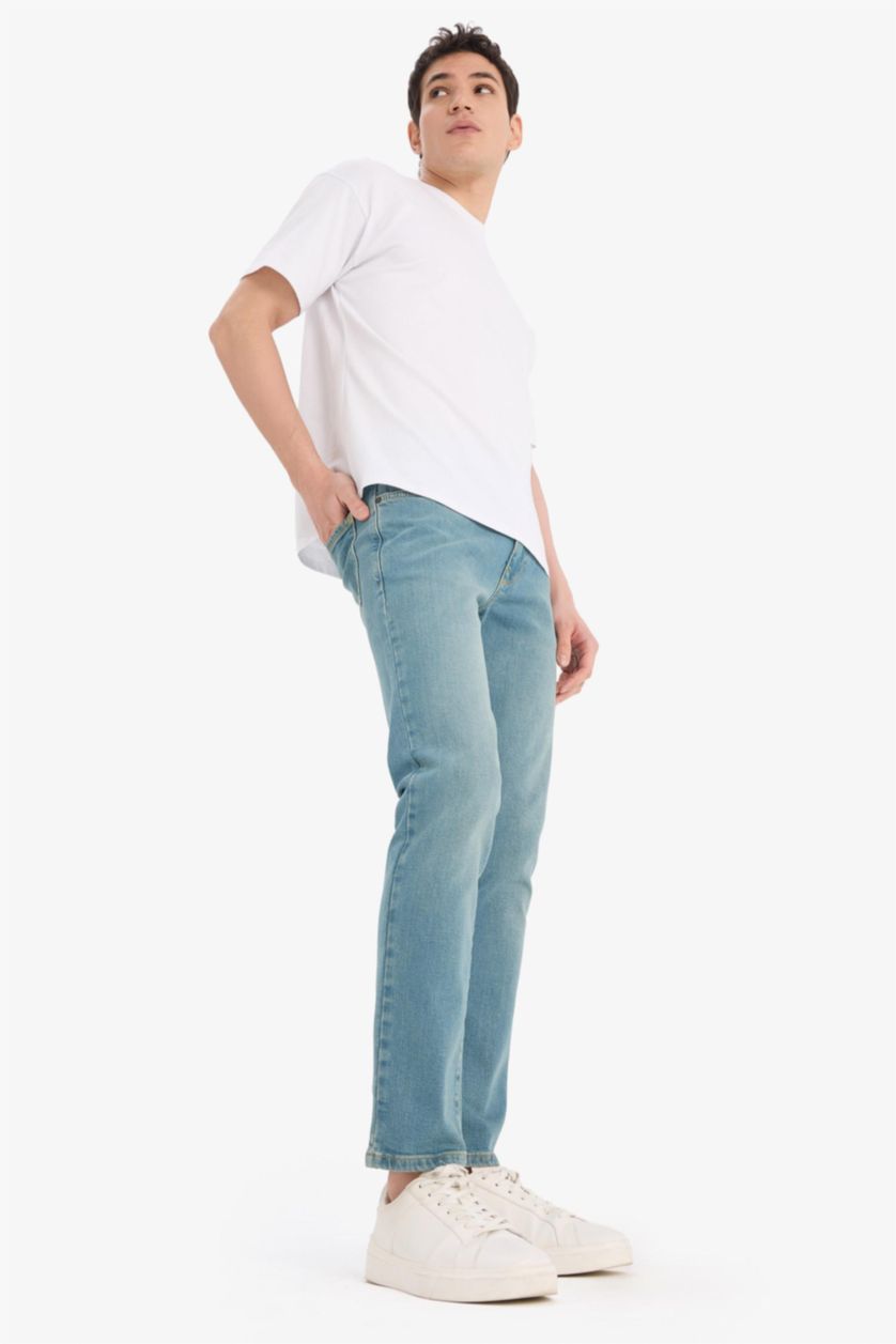 Erkek Açık Yeşil Pedro Slim Fit Dar Kalıp Normal Bel Dar Paça Jean Pantolon