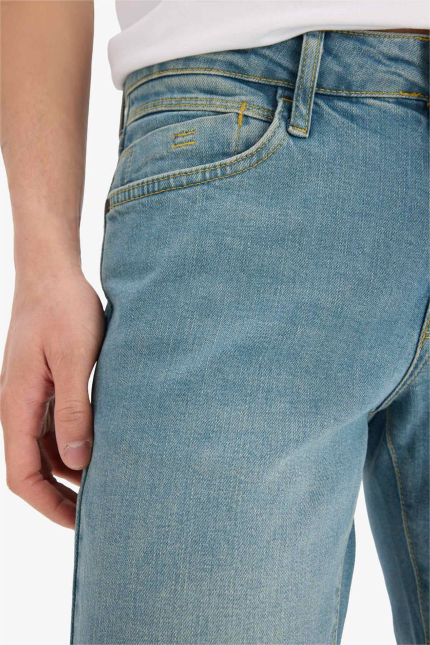 Erkek Açık Yeşil Pedro Slim Fit Dar Kalıp Normal Bel Dar Paça Jean Pantolon