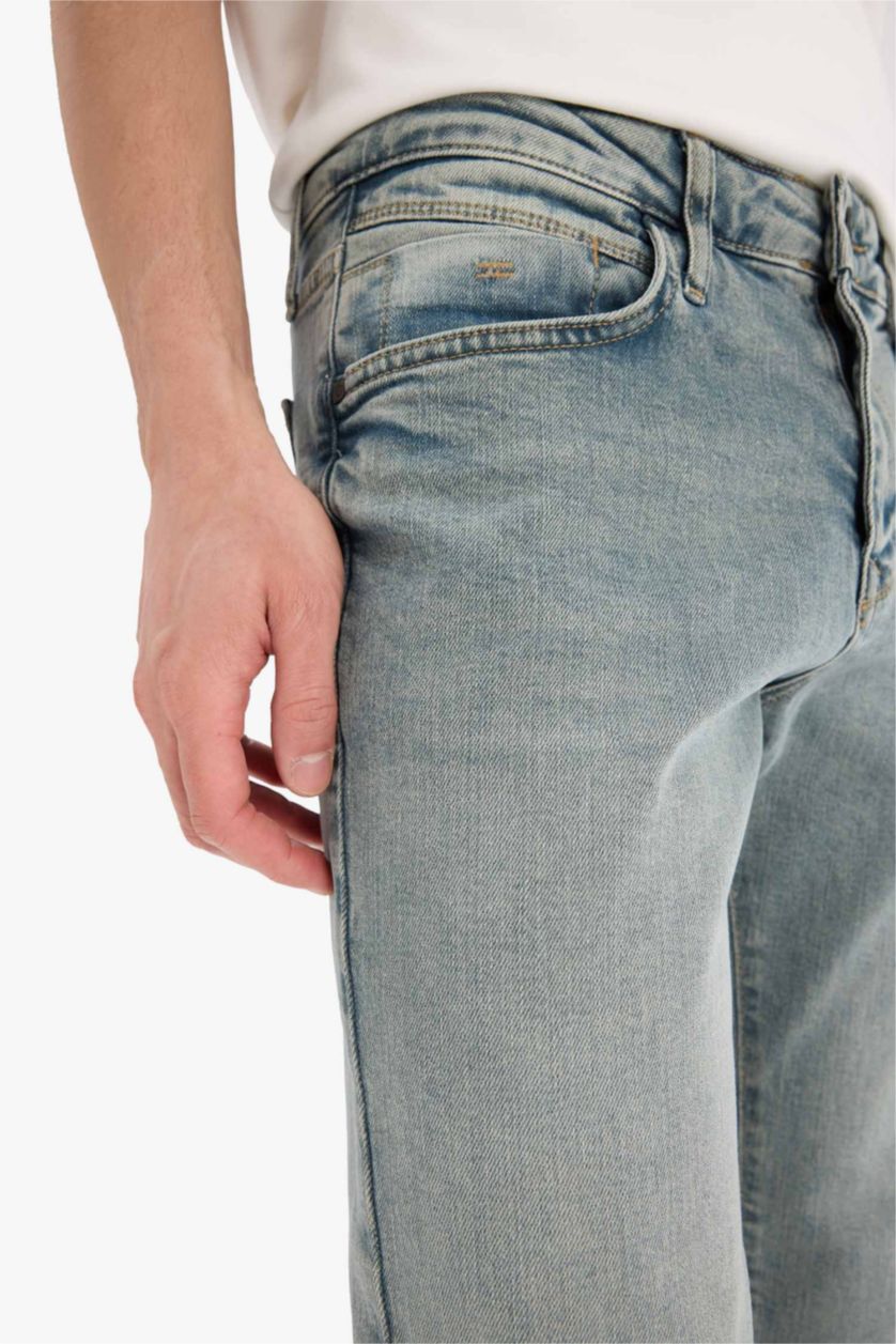 Erkek Açık Yeşil Sergio Regular Fit Normal Kalıp Normal Bel Boru Paça Jean Pantolon