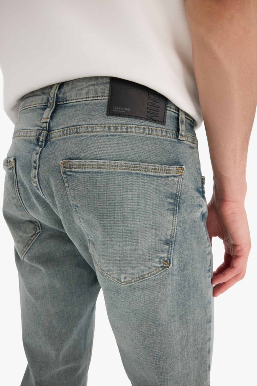 Erkek Açık Yeşil Sergio Regular Fit Normal Kalıp Normal Bel Boru Paça Jean Pantolon