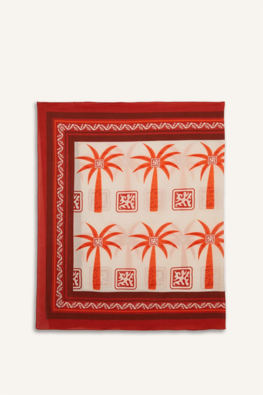 نساء برتقلي غامق لبس بحر قطن بطبعة نخيل قصة عادية من Fall in Love