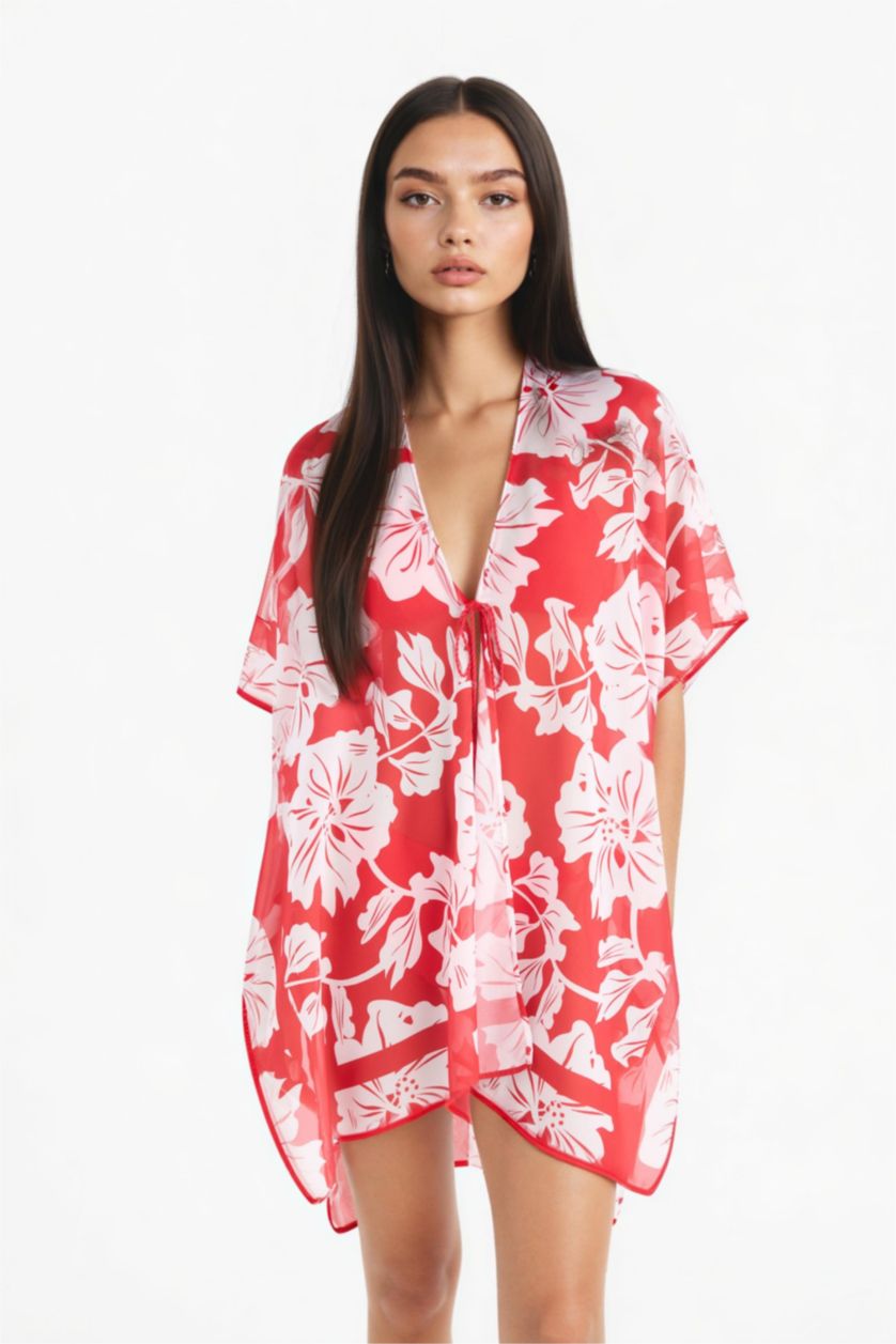 Kadın Kırmızı Plaj Kıyafeti