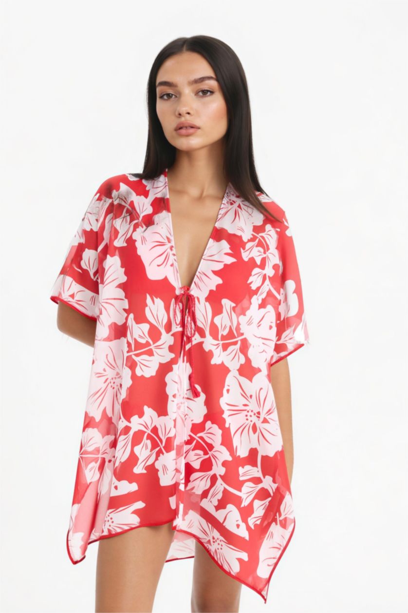 Kadın Kırmızı Plaj Kıyafeti