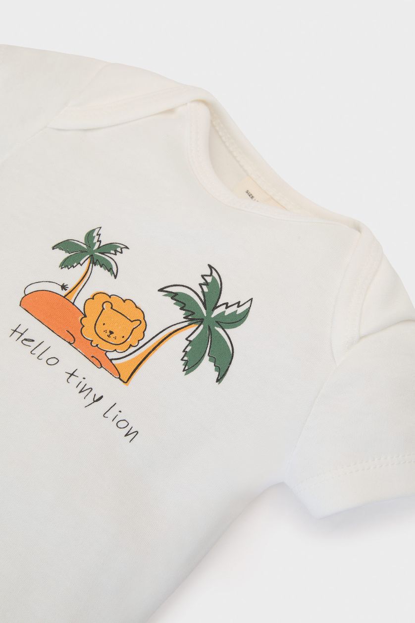 BABY GIRL Ecru Baby Boy Short Sleeve Short Sleeve Snap Body