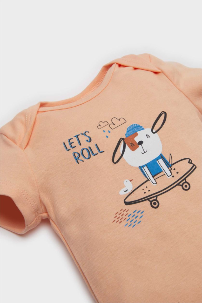 Baby Boy Salmon Baby Boy Short Sleeve Short Sleeve Snap Body