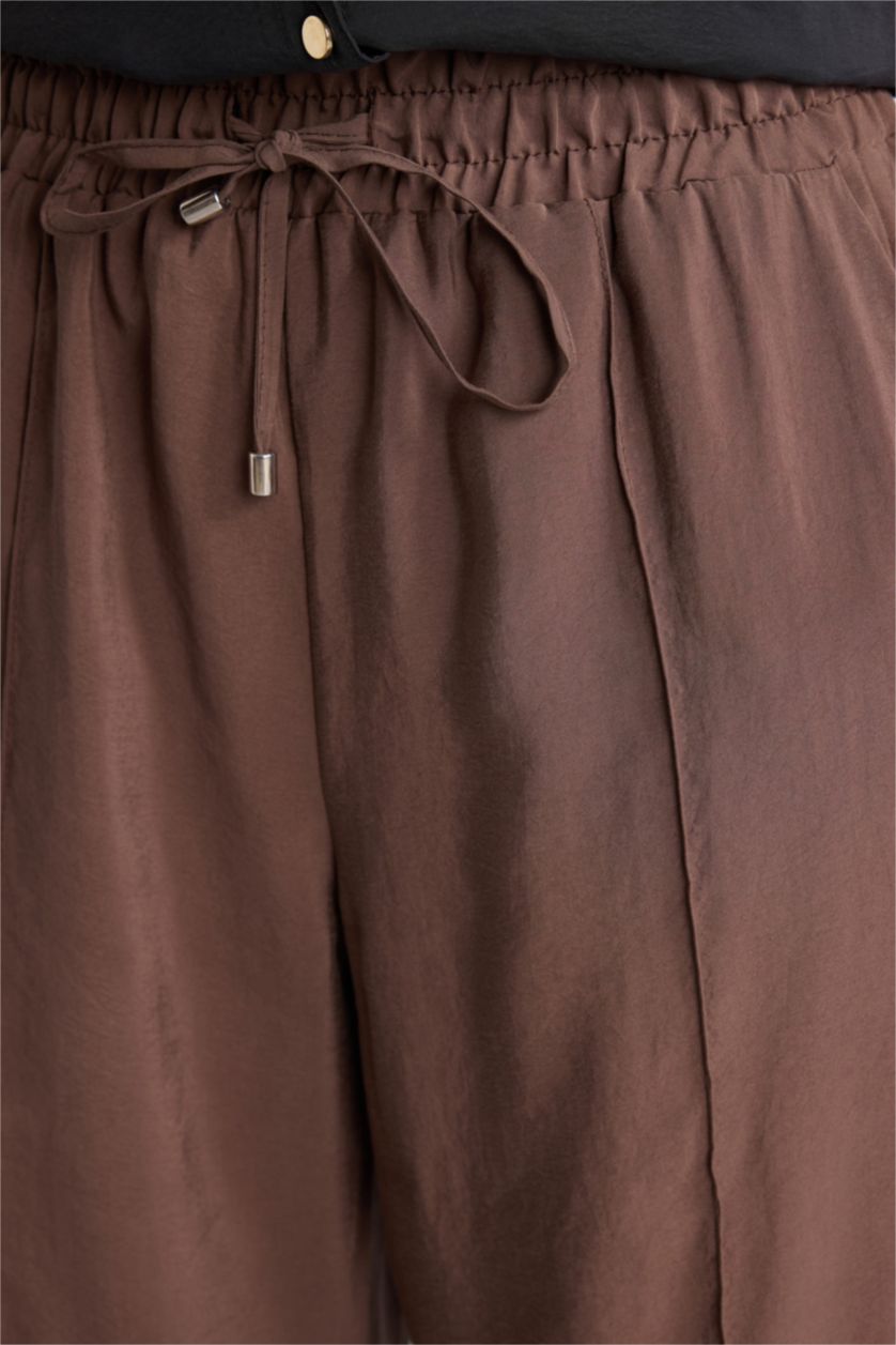 Женщины Светло коричневый High Waist Wide Leg Trousers