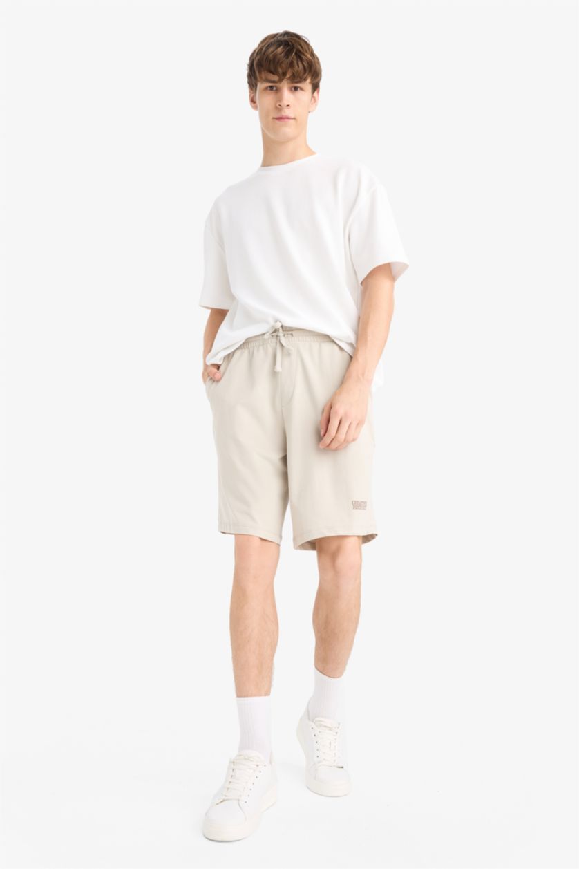 MAN Sand Slim Fit Sweatshirt Fabric Shorts