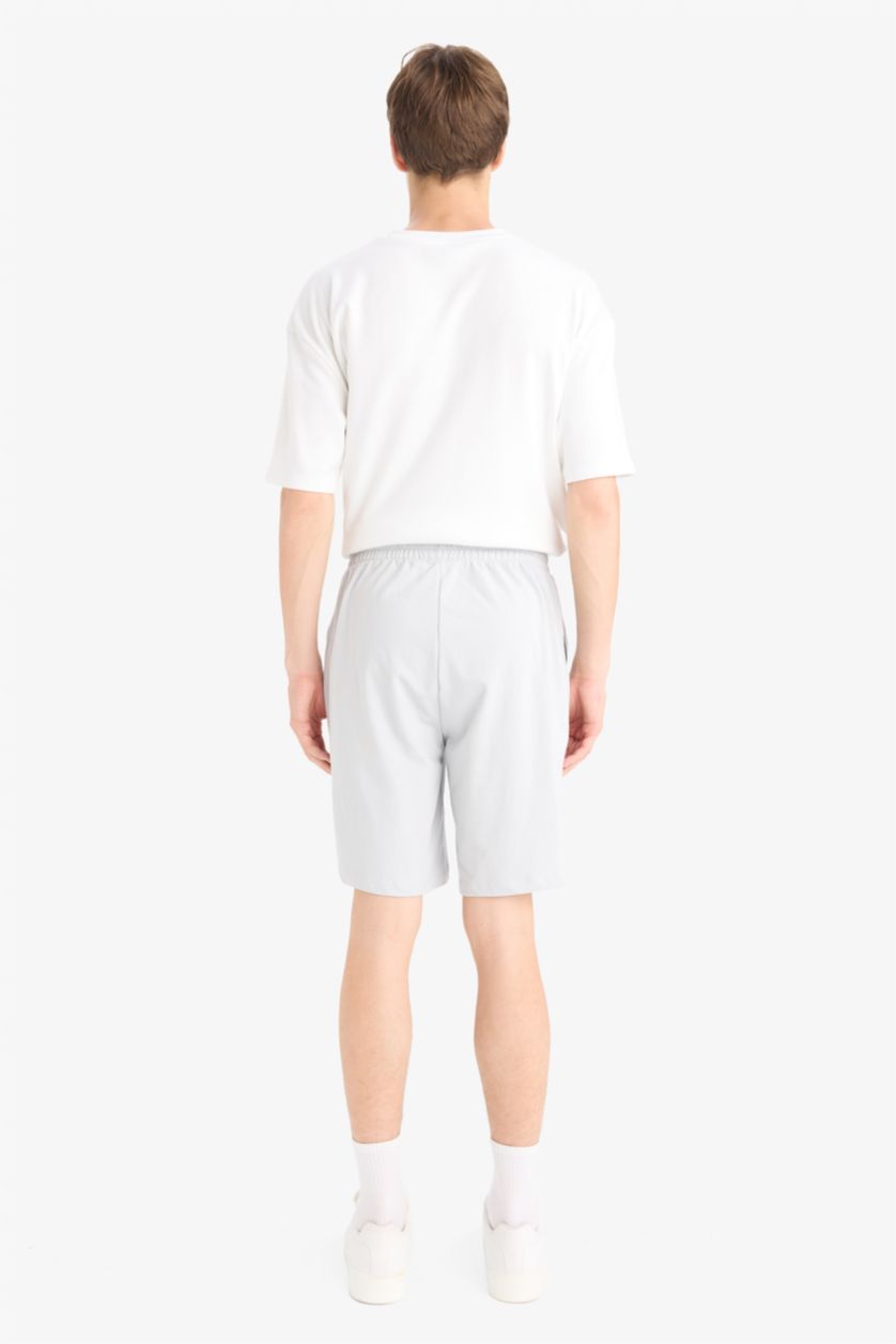 MAN Light Grey Slim Fit Sweatshirt Fabric Shorts