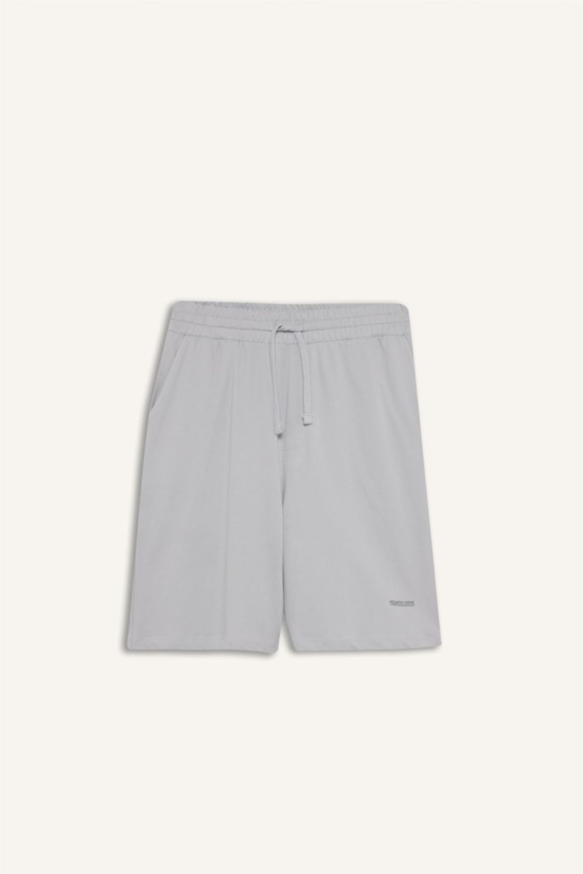 MAN Light Grey Slim Fit Sweatshirt Fabric Shorts