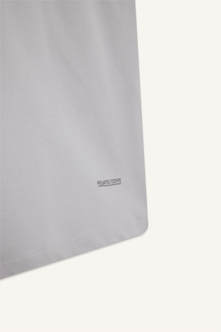 MAN Light Grey Slim Fit Sweatshirt Fabric Shorts