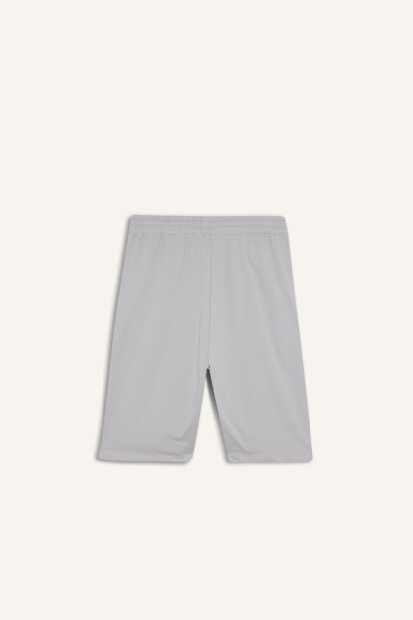 MAN Light Grey Slim Fit Sweatshirt Fabric Shorts