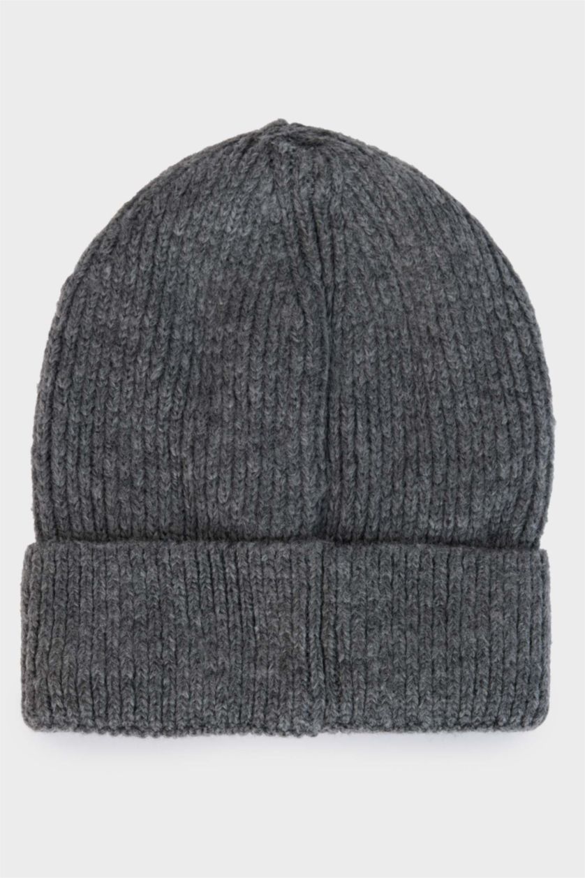 Kadın Gri Kadın Kurdeleli Triko Bere