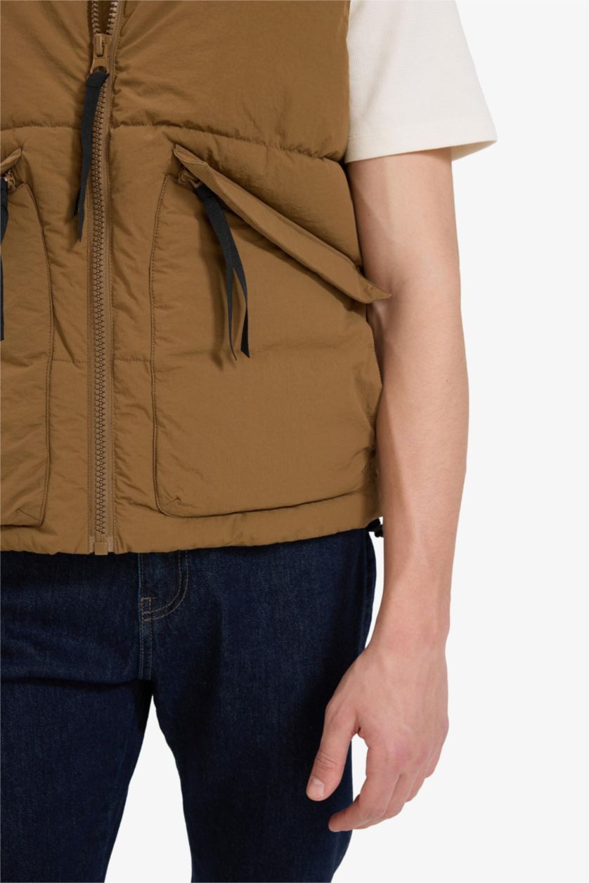 Ерлер Қоңыр қалыпты пішім биік жаға Жилет