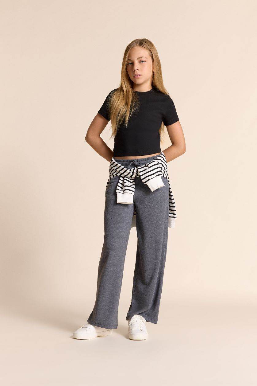 Girls & Teens Anthracite Girl Wide Leg Trousers