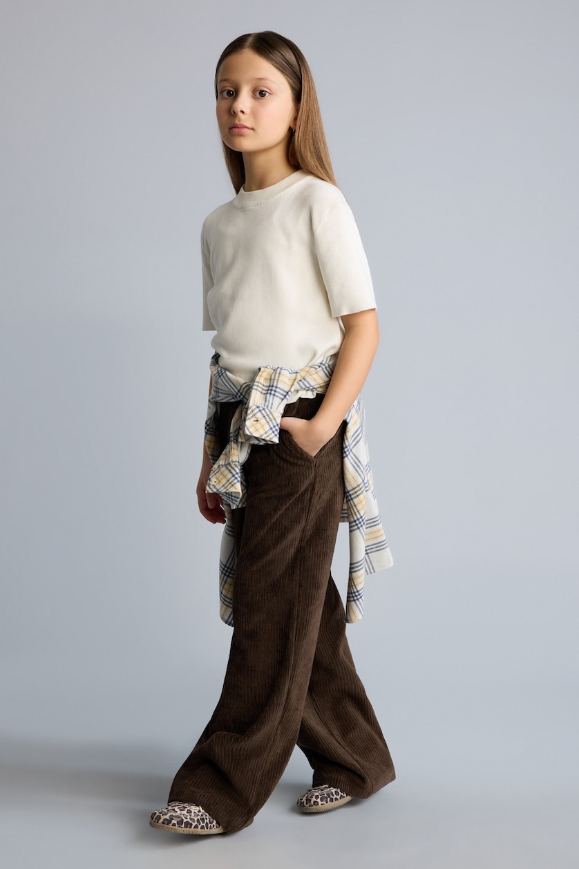 بنات بني Girl Wide Leg Corduroy Trousers