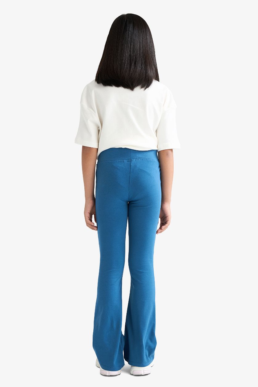 Girls & Teens Dark Blue Girl Flare Fit Ribbed Camisole Trousers