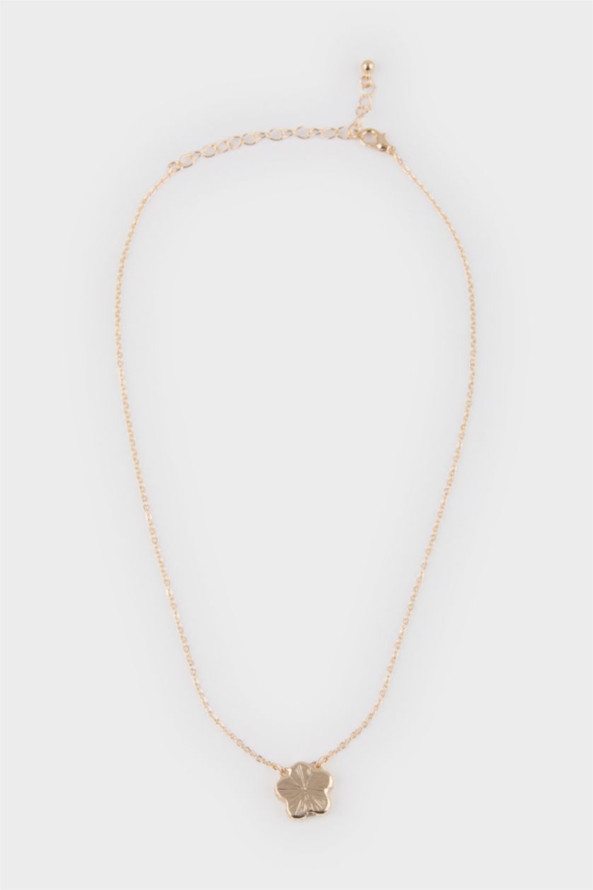 Kadın Yeşil Kadın Yeşil Çiçekli Gold Kolye