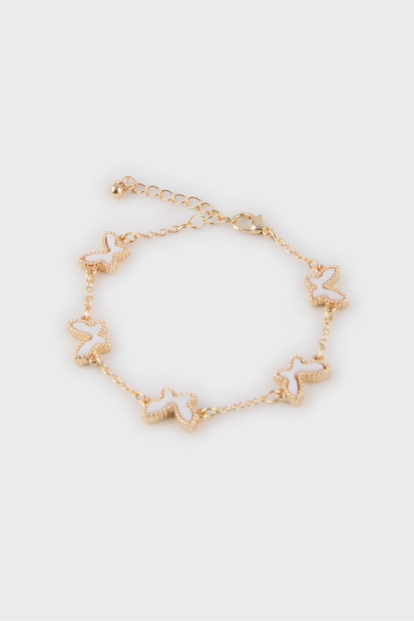 Woman White Woman White Butterfly Gold Bracelet