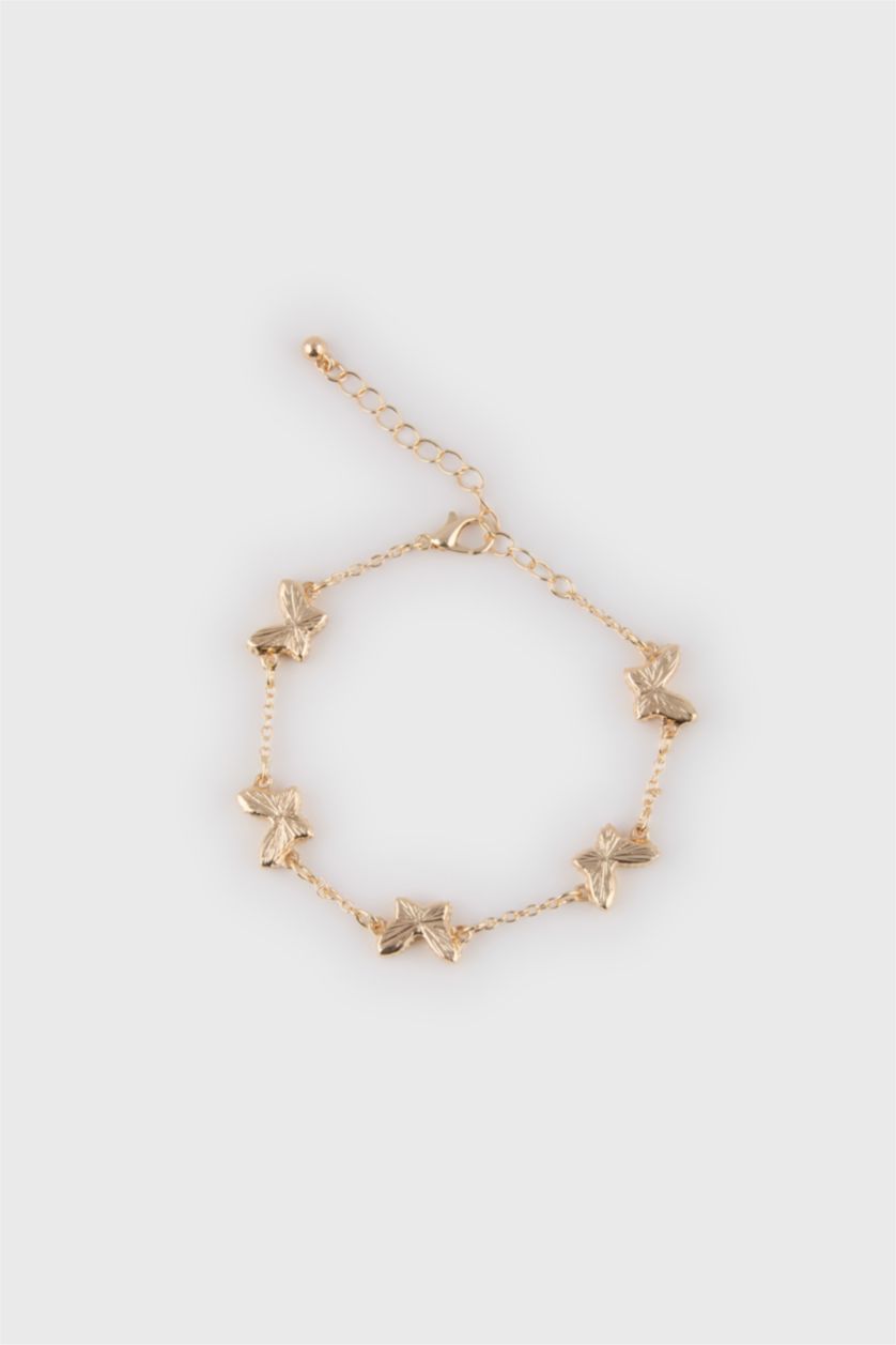 Woman White Woman White Butterfly Gold Bracelet