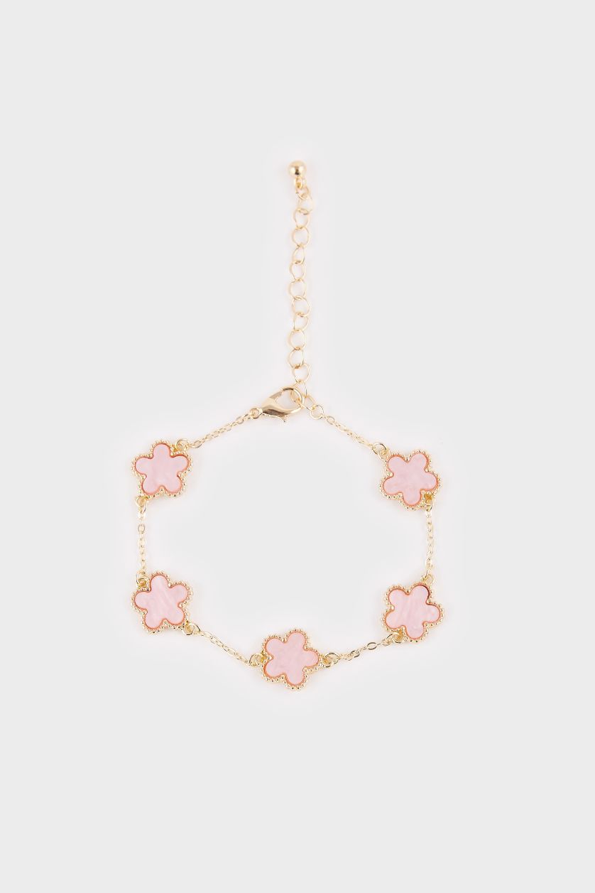 Kadın Pembe Kadın Pembe Yonca Detaylı Bileklik