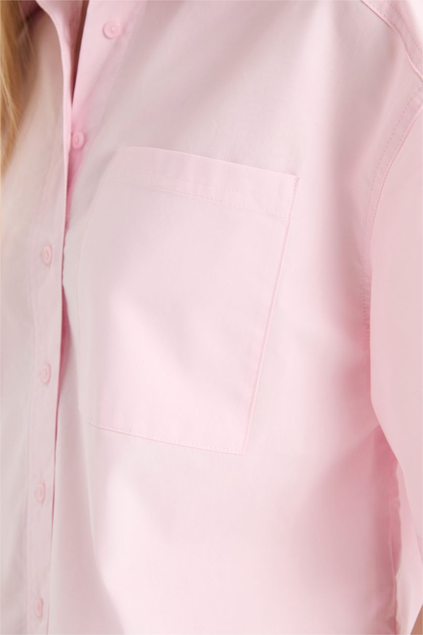 Әйелдерге Қызғылт Coool үлкен пішім Қысқа жеңді көйлек