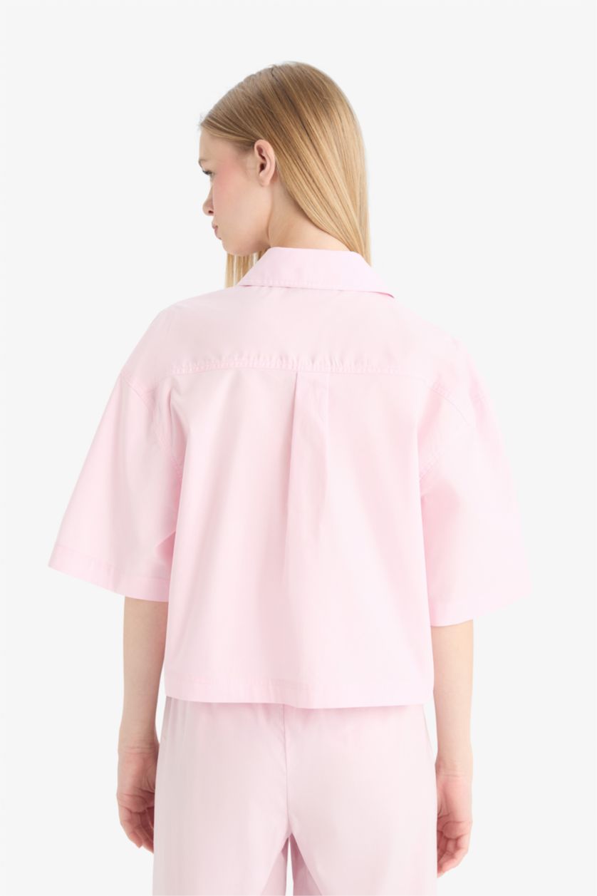 Әйелдерге Қызғылт Coool үлкен пішім Қысқа жеңді көйлек