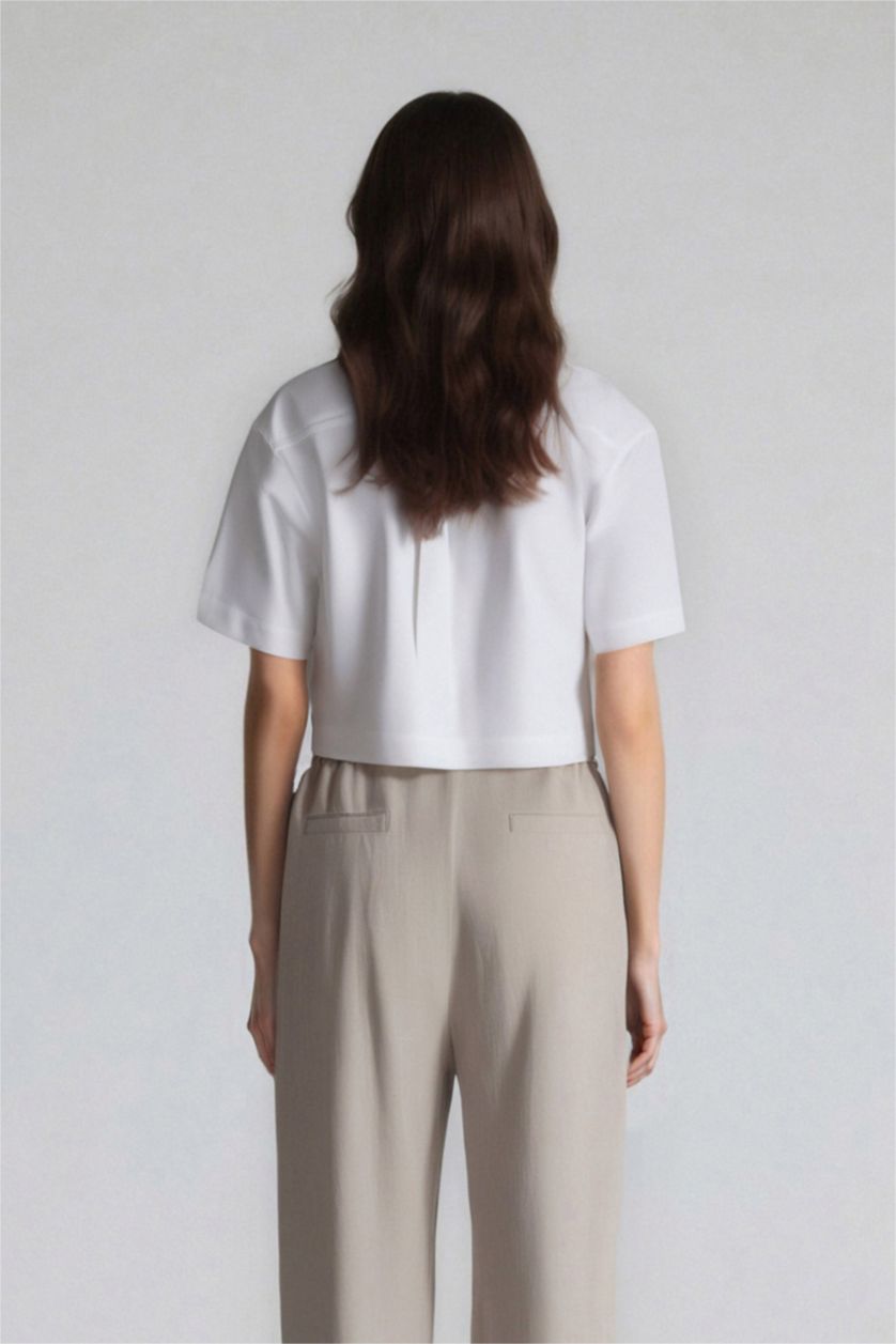 FEMME Blanc Chemise oversize en popeline à manches courtes