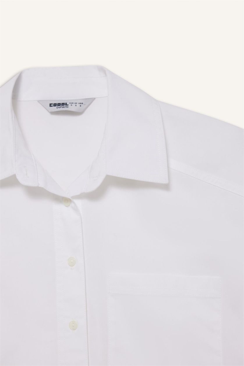 FEMME Blanc Chemise oversize en popeline à manches courtes