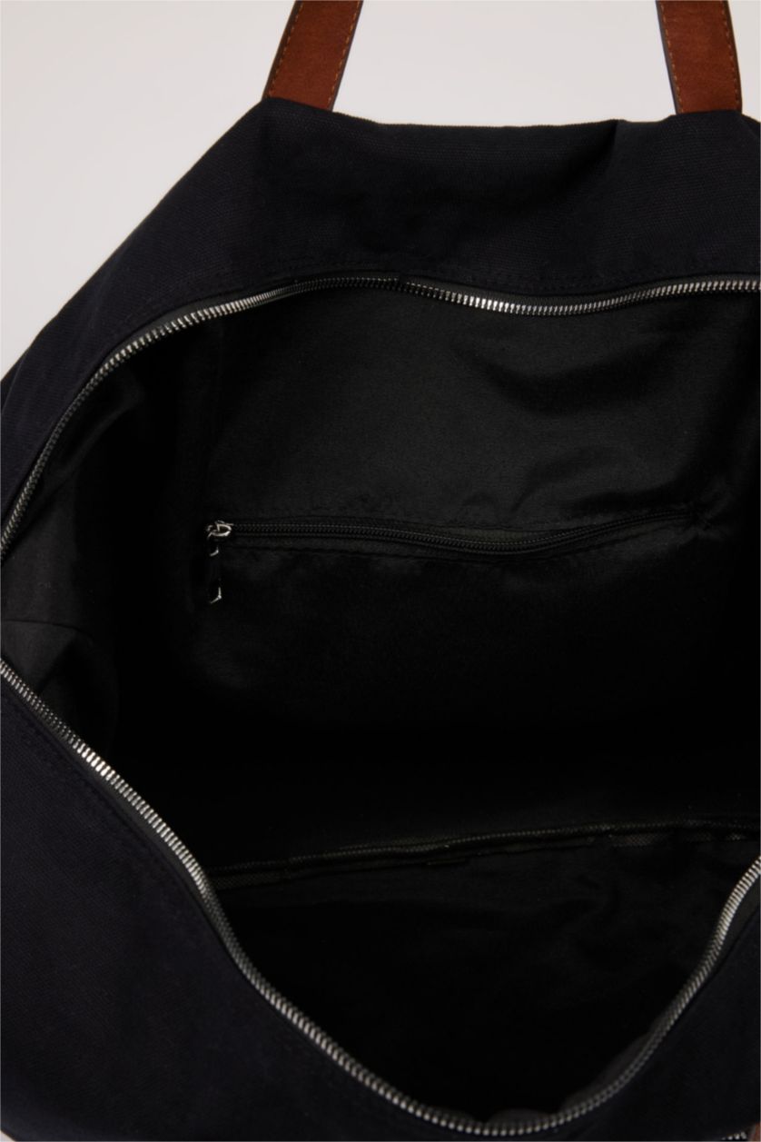 Erkek Siyah Erkek Kanvas Spor Ve Seyahat Çantası