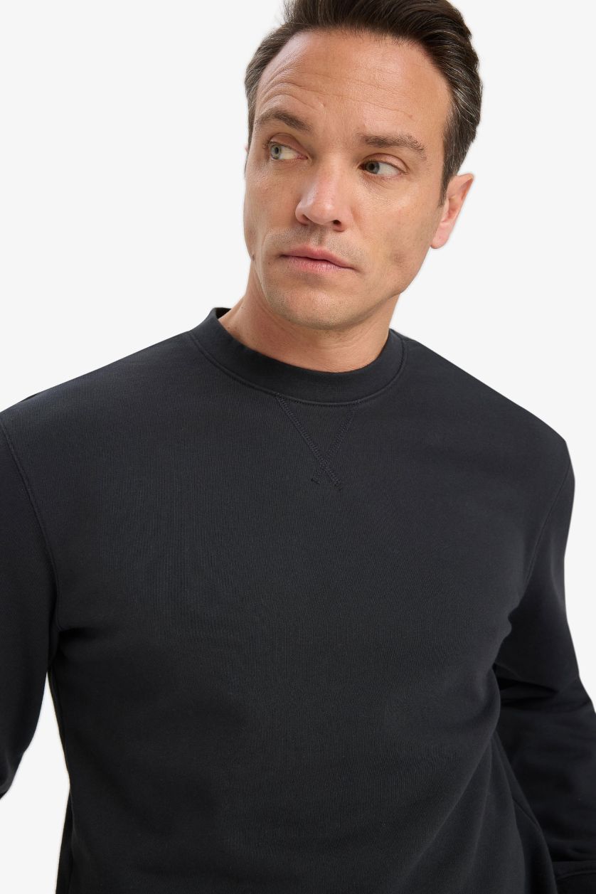 Erkek Antrasit %100 Pamuk Basic Sweatshirt