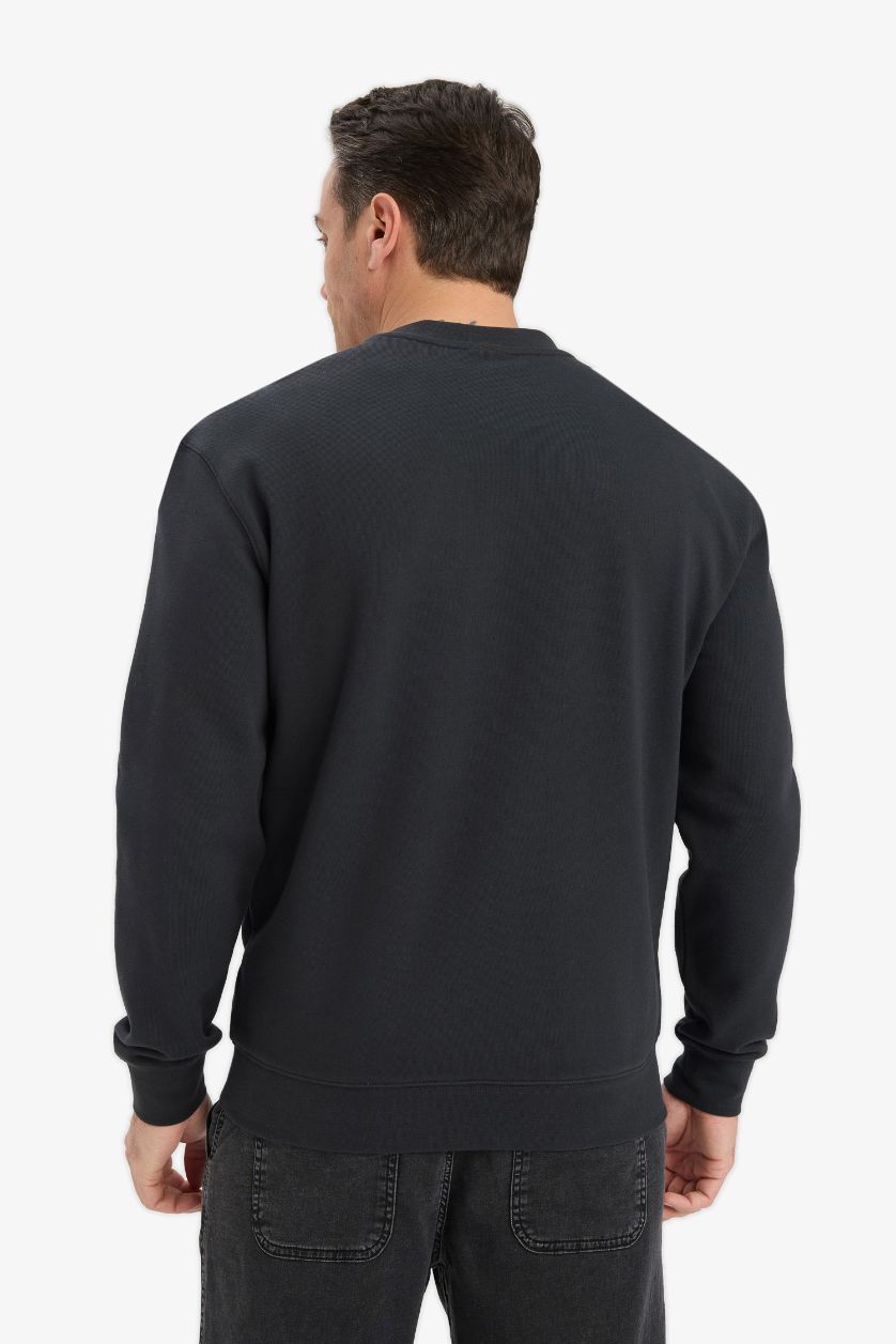 Erkek Antrasit %100 Pamuk Basic Sweatshirt