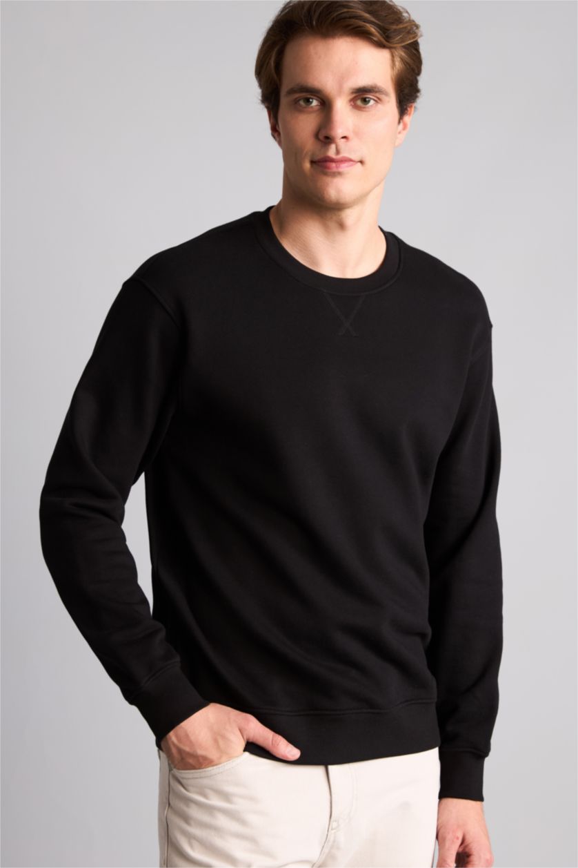 Мужчины Черный Свитшот Regular Fit