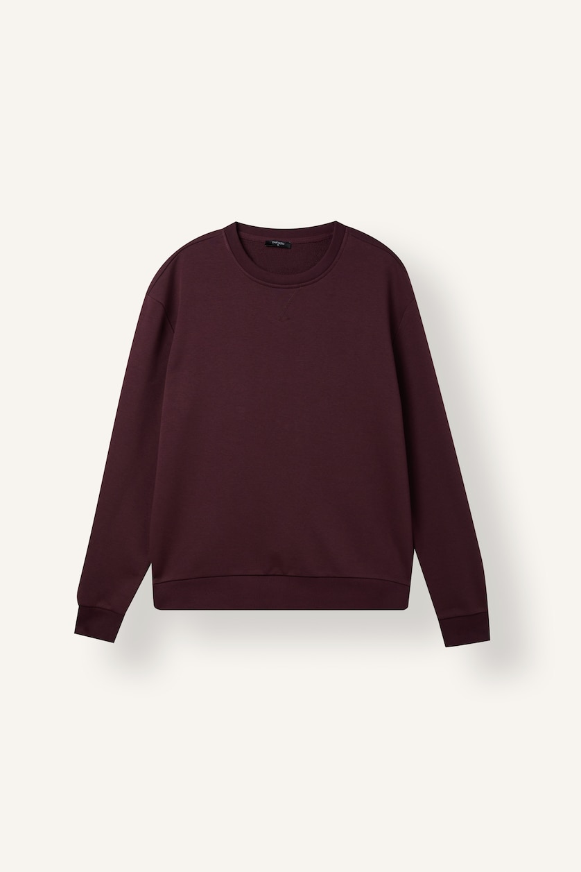 MAN Bordeaux Cotton Regular Fit Basic Sweatshirt