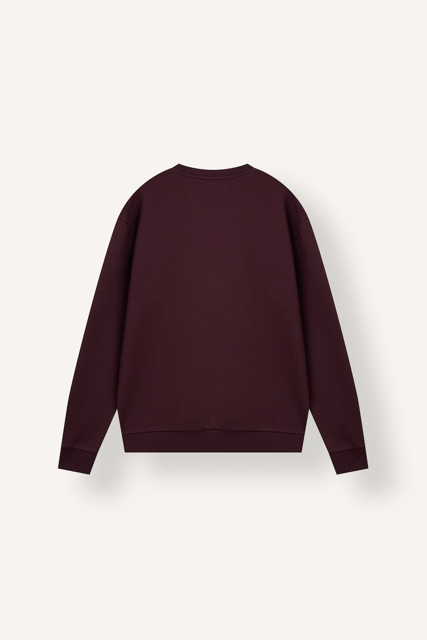 MAN Bordeaux Cotton Regular Fit Basic Sweatshirt