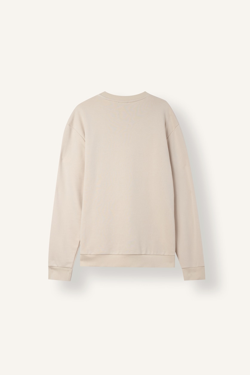 Erkek Taş Pamuklu Regular Fit Basic Sweatshirt