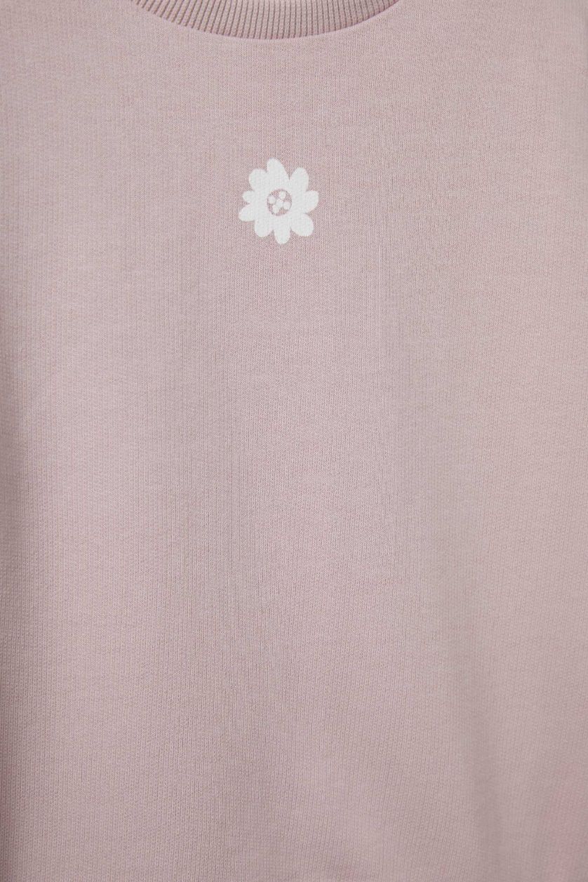 BABY GIRL Lilac Baby Girl Regular Fit Crew Neck Floral Sweatshirt