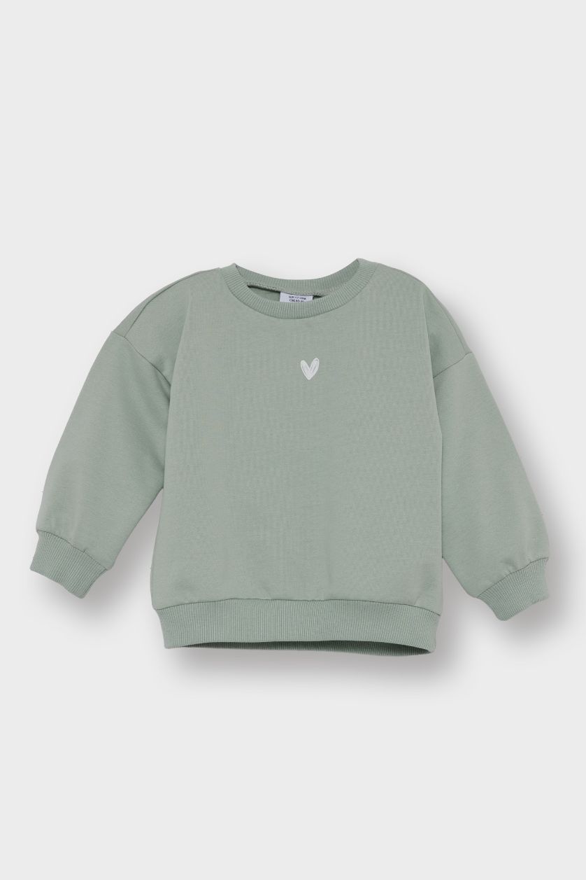 Baby Girl Mint Regular Fit Crew Neck Sweatshirt