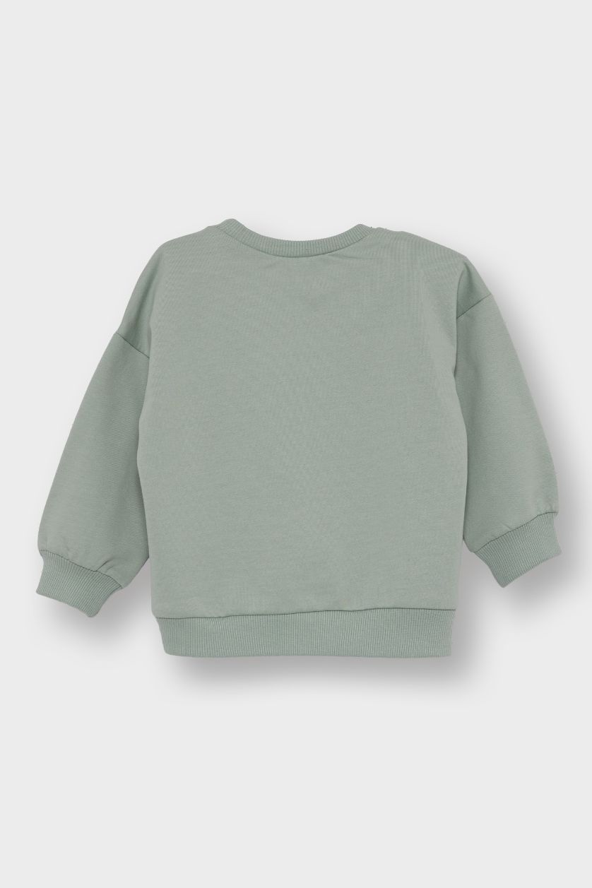 Baby Girl Mint Regular Fit Crew Neck Sweatshirt