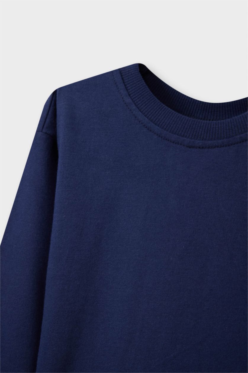 BABY BOY NAVY Baby Boy Crew Neck Basic Long Sleeve T-Shirt