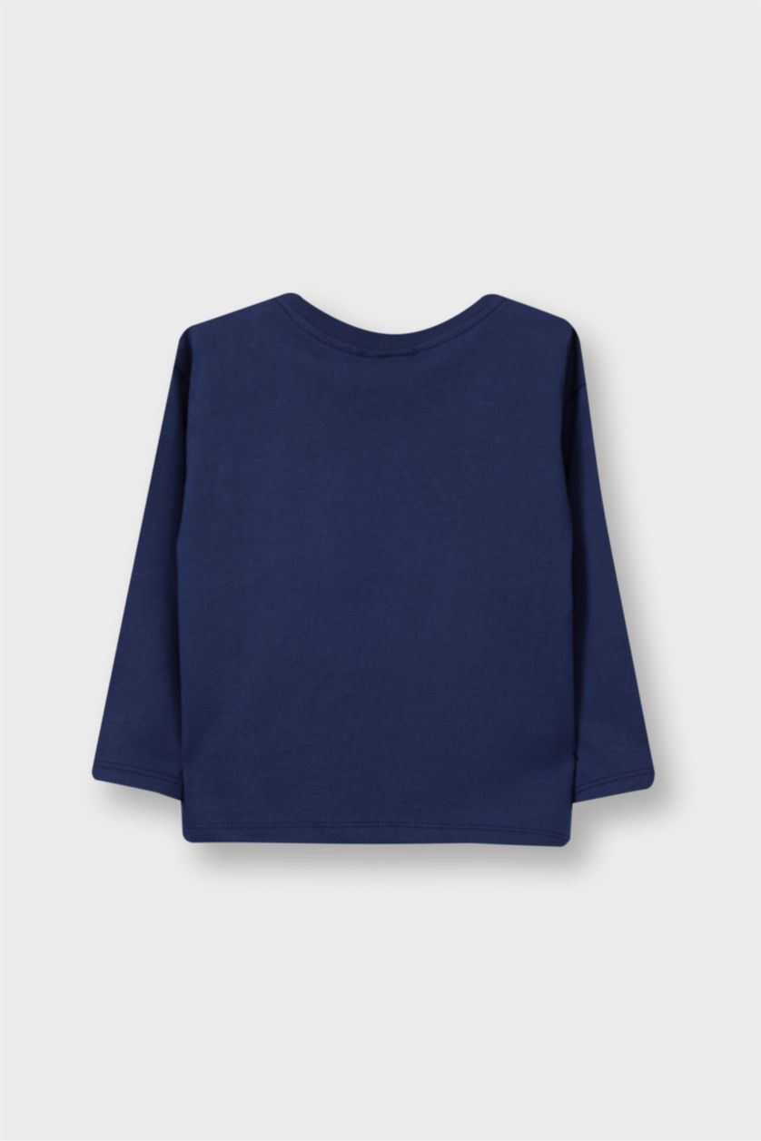 BABY BOY NAVY Baby Boy Crew Neck Basic Long Sleeve T-Shirt