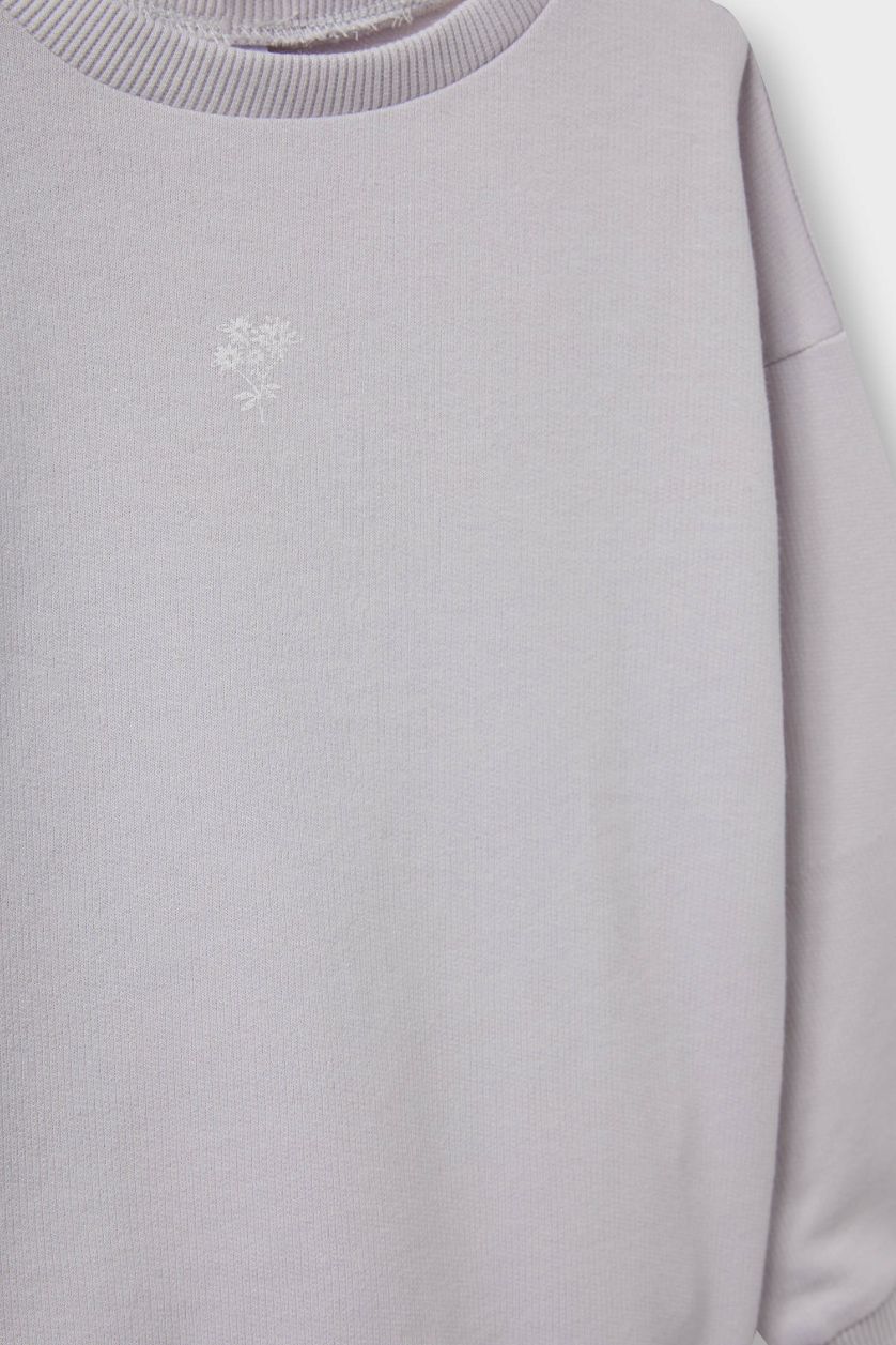 طفلة صغيرة زهري فاتح سيت بيبي بناتي سويت شيرت وبنطلون بجامة قصة عادية - قطعتين