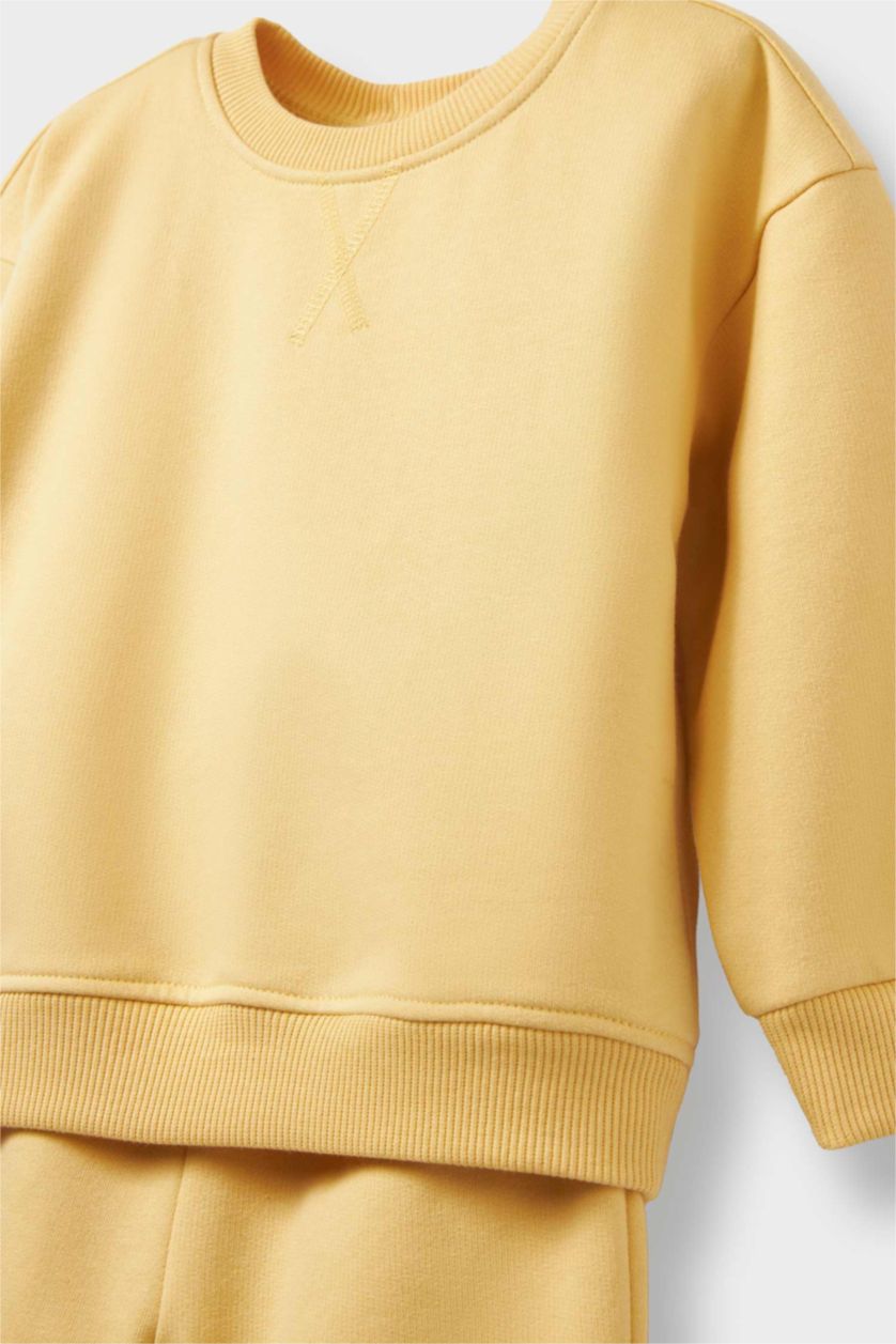 Baby Girl Yellow Baby Girl Soft Fleece Inside Sweatshirt Sweatpants 2 Piece Set