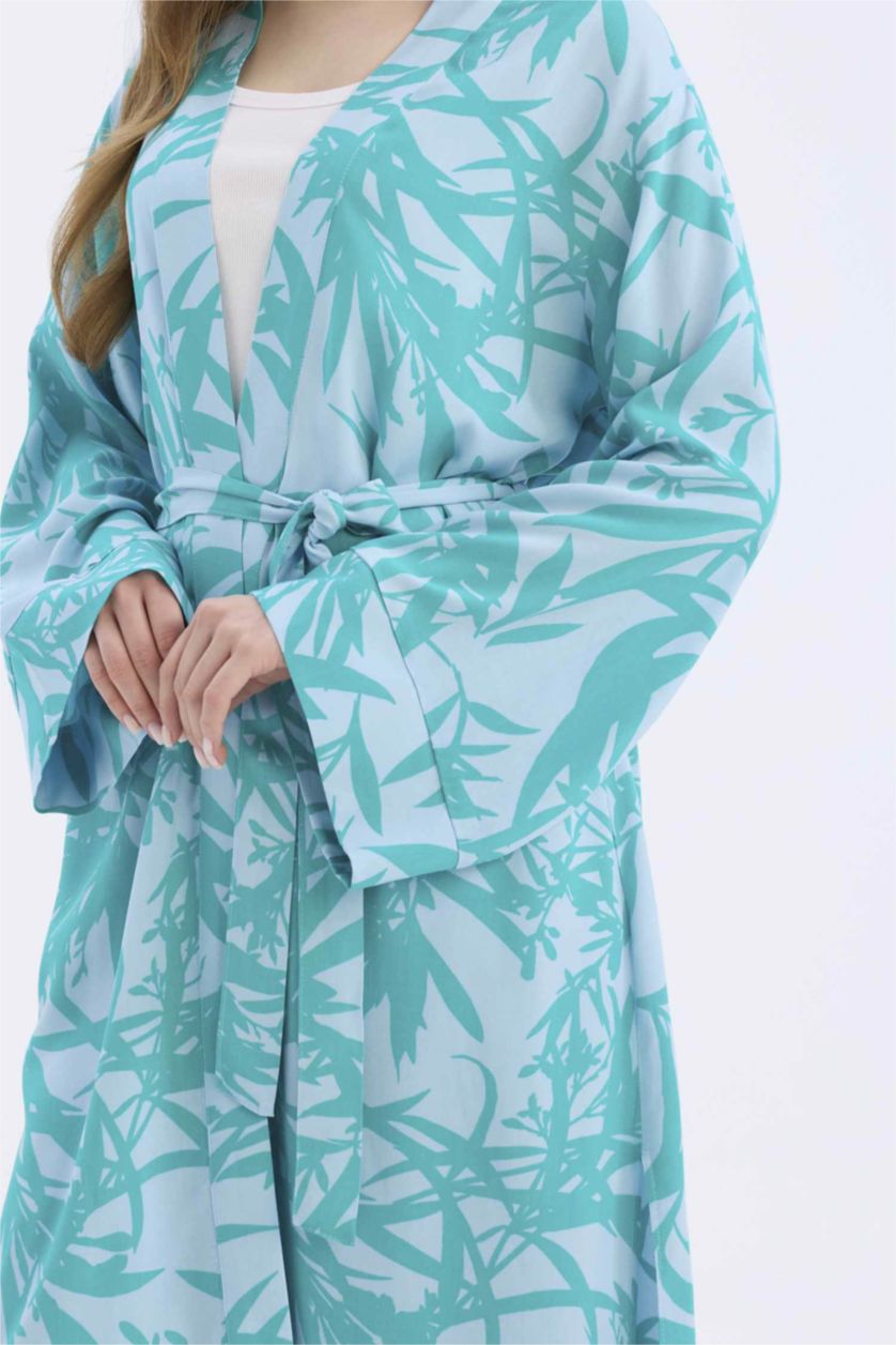 Woman Green Relax Fit Ethnic Kimono