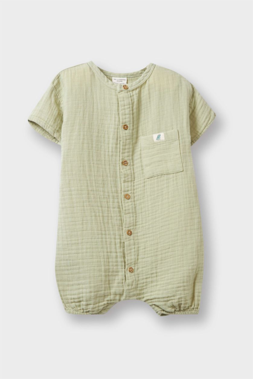 طفل صغير أخضر فاتح جمبسوت بيبي ولادي موسلين حديثي الولادة