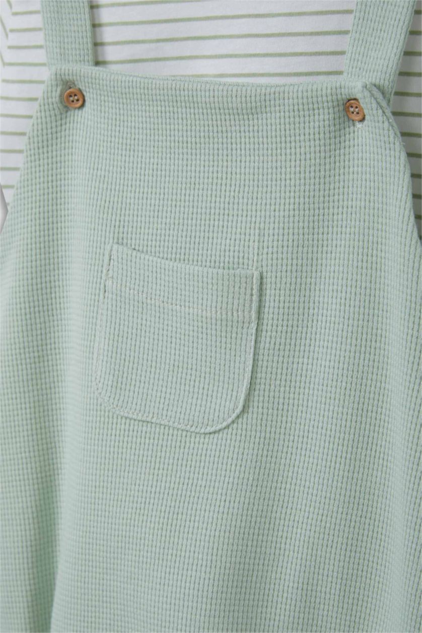 مولود ذكر بيج فاتح طقم مخطط وافل من 3 قطع