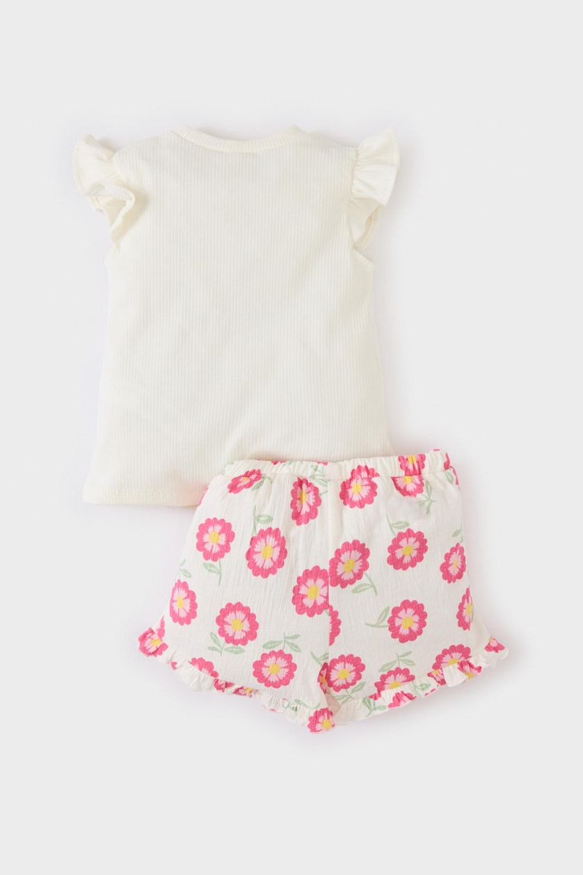 BABY GIRL Ecru Baby Girl Floral 2 Piece Set
