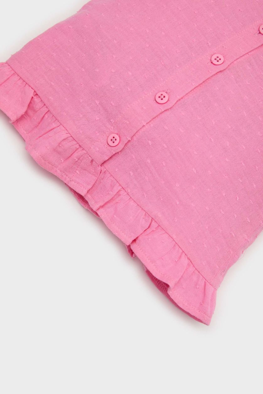 Kız Bebek Pembe 2'li Takım Kolsuz Tişört Beli Lastikli Alt Kız Bebek