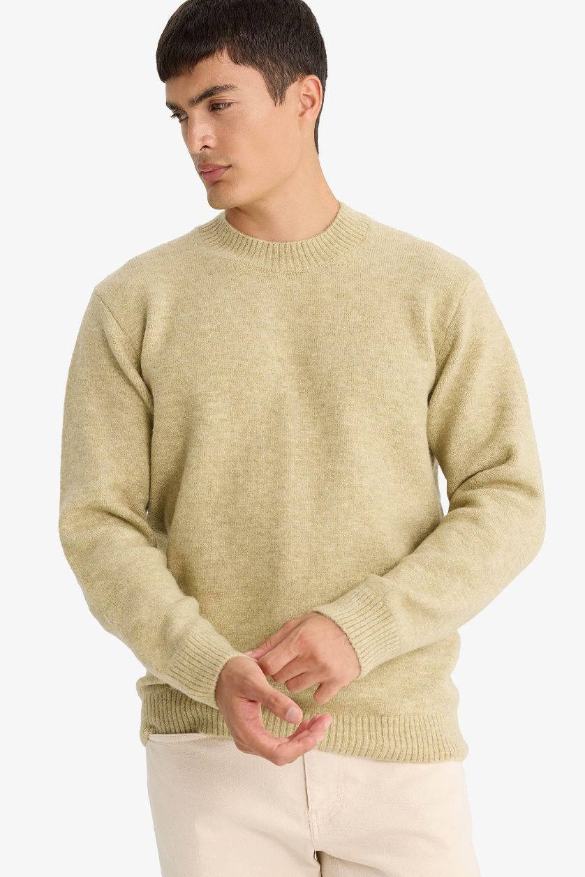MAN Light Khaki Relax Fit Crew Neck Knitwear Pullover